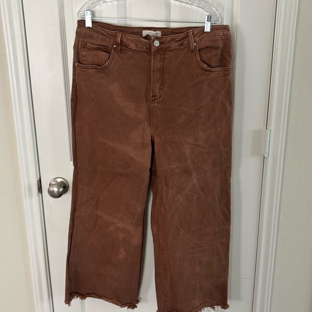 Risen Brown wide leg jeans